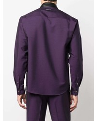 Мужская фиолетовая рубашка с длинным рукавом от Roberto Cavalli