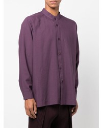 Мужская фиолетовая рубашка с длинным рукавом от Homme Plissé Issey Miyake