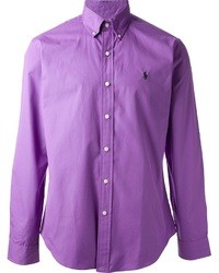 Мужская фиолетовая рубашка с длинным рукавом от Polo Ralph Lauren