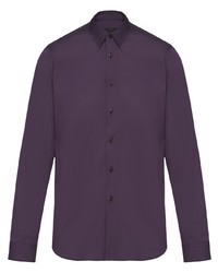 Мужская фиолетовая рубашка с длинным рукавом от Prada