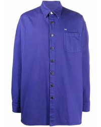 Мужская фиолетовая рубашка с длинным рукавом от Raf Simons