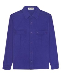 Мужская фиолетовая рубашка с длинным рукавом от Saint Laurent