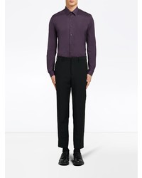 Мужская фиолетовая рубашка с длинным рукавом от Prada