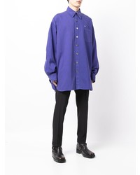 Мужская фиолетовая рубашка с длинным рукавом от Raf Simons