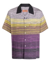 Мужская фиолетовая рубашка с коротким рукавом с принтом от Missoni