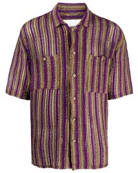 Мужская фиолетовая рубашка с коротким рукавом от Andersson Bell