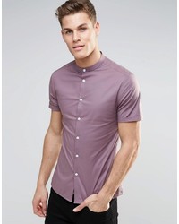 Мужская фиолетовая рубашка с коротким рукавом от Asos