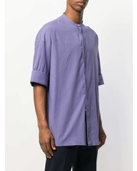 Мужская фиолетовая рубашка с коротким рукавом от Haider Ackermann