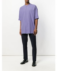 Мужская фиолетовая рубашка с коротким рукавом от Haider Ackermann