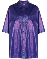 Мужская фиолетовая рубашка с коротким рукавом от Isabel Marant