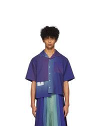 Мужская фиолетовая рубашка с коротким рукавом от Keenkee