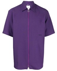 Мужская фиолетовая рубашка с коротким рукавом от Oamc