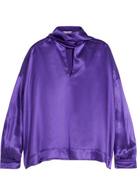 Фиолетовая сатиновая блузка от Balenciaga