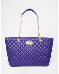 Фиолетовая стеганая большая сумка