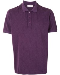 Мужская фиолетовая футболка-поло с "огурцами" от Etro