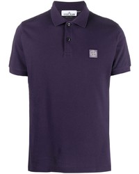 Мужская фиолетовая футболка-поло от Stone Island
