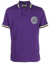 Мужская фиолетовая футболка-поло от VERSACE JEANS COUTURE