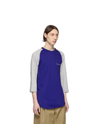 Мужская фиолетовая футболка с длинным рукавом с принтом от Comme Des Garcons SHIRT