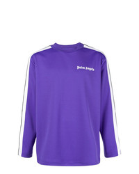 Мужская фиолетовая футболка с длинным рукавом с принтом от Palm Angels