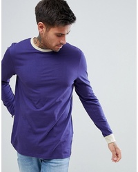 Мужская фиолетовая футболка с длинным рукавом от ASOS DESIGN