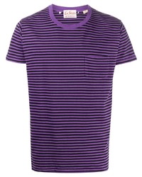 Мужская фиолетовая футболка с круглым вырезом в горизонтальную полоску от Levi's Made & Crafted