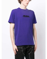 Мужская фиолетовая футболка с круглым вырезом с вышивкой от Off-White