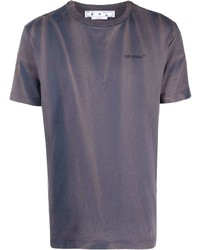 Мужская фиолетовая футболка с круглым вырезом с принтом тай-дай от Off-White