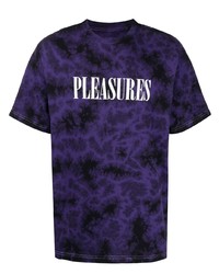 Мужская фиолетовая футболка с круглым вырезом с принтом тай-дай от Pleasures
