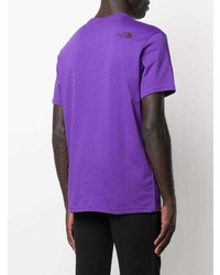 Мужская фиолетовая футболка с круглым вырезом с принтом от The North Face
