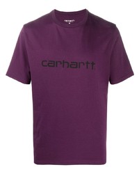 Мужская фиолетовая футболка с круглым вырезом с принтом от Carhartt WIP