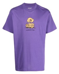 Мужская фиолетовая футболка с круглым вырезом с принтом от Carhartt WIP
