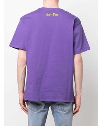 Мужская фиолетовая футболка с круглым вырезом с принтом от Just Don