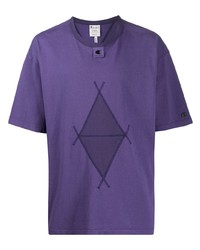 Мужская фиолетовая футболка с круглым вырезом с принтом от Craig Green