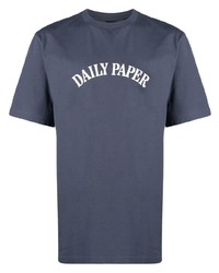 Мужская фиолетовая футболка с круглым вырезом с принтом от Daily Paper