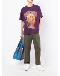 Мужская фиолетовая футболка с круглым вырезом с принтом от Ih Nom Uh Nit
