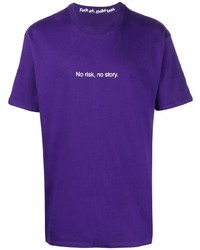 Мужская фиолетовая футболка с круглым вырезом с принтом от F.A.M.T.
