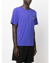 Мужская фиолетовая футболка с круглым вырезом с принтом от Evisu