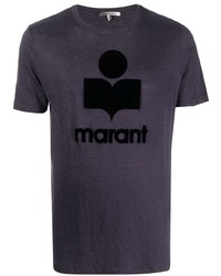 Мужская фиолетовая футболка с круглым вырезом с принтом от Isabel Marant