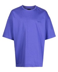 Мужская фиолетовая футболка с круглым вырезом с принтом от Juun.J