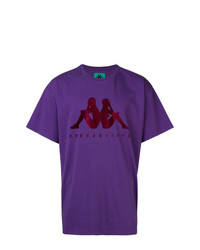 Мужская фиолетовая футболка с круглым вырезом с принтом от Kappa