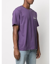Мужская фиолетовая футболка с круглым вырезом с принтом от Levi's