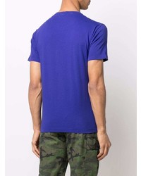 Мужская фиолетовая футболка с круглым вырезом с принтом от Stone Island