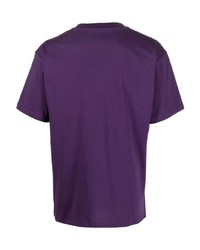Мужская фиолетовая футболка с круглым вырезом с принтом от PACCBET