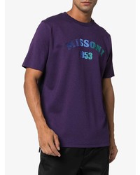 Мужская фиолетовая футболка с круглым вырезом с принтом от Missoni