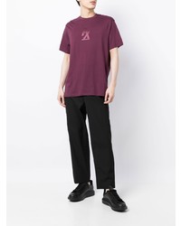 Мужская фиолетовая футболка с круглым вырезом с принтом от Armani Exchange