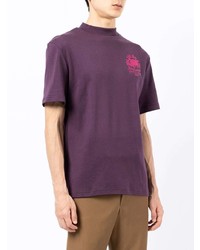 Мужская фиолетовая футболка с круглым вырезом с принтом от Anglozine
