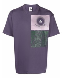 Мужская фиолетовая футболка с круглым вырезом с принтом от Nike