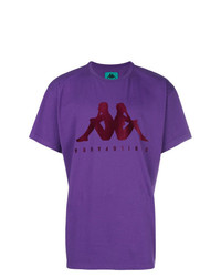 Мужская фиолетовая футболка с круглым вырезом с принтом от Paura