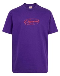 Мужская фиолетовая футболка с круглым вырезом с принтом от Supreme