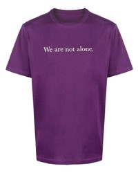 Мужская фиолетовая футболка с круглым вырезом с принтом от Throwback.
